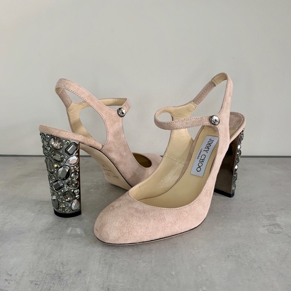 Jimmy Choo Meagan100 Pink Suede Ballet Shoe - Picture 3 of 16